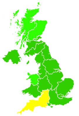 Click on a region for air pollution levels for 06/06/2013