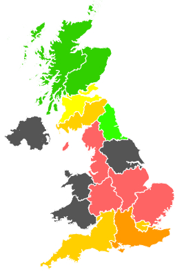 Click on a region for air pollution levels for 06/07/1987