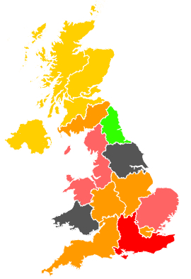 Click on a region for air pollution levels for 06/07/1989