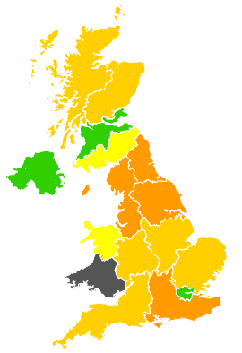 Click on a region for air pollution levels for 06/07/1991
