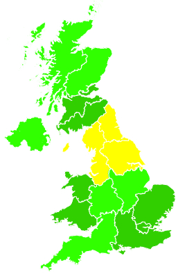 Click on a region for air pollution levels for 06/07/1994