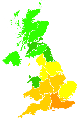 Click on a region for air pollution levels for 06/07/2018