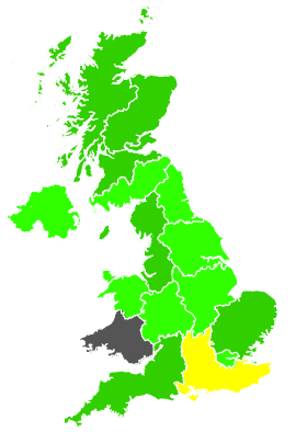 Click on a region for air pollution levels for 06/08/1987