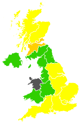 Click on a region for air pollution levels for 06/08/1996