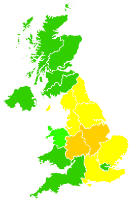 Click on a region for air pollution levels for 06/08/1997