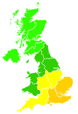 Click on a region for air pollution levels for 06/08/2018