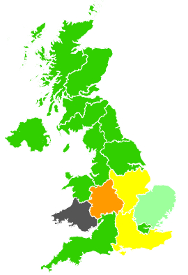 Click on a region for air pollution levels for 06/09/1991