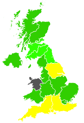 Click on a region for air pollution levels for 06/09/1996
