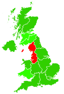 Click on a region for air pollution levels for 06/09/2000