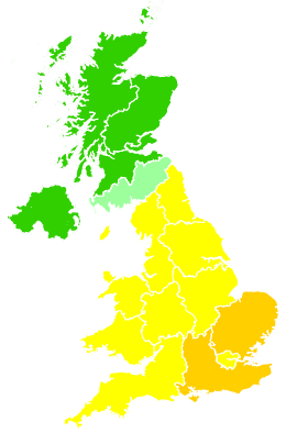 Click on a region for air pollution levels for 06/09/2003