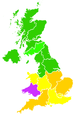 Click on a region for air pollution levels for 06/09/2021