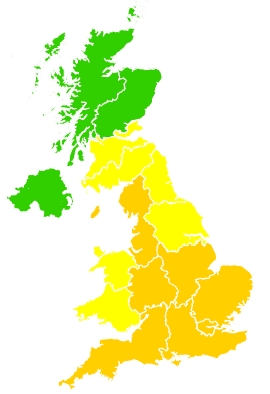 Click on a region for air pollution levels for 06/09/2023