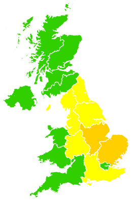 Click on a region for air pollution levels for 06/09/2024