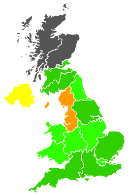 Click on a region for air pollution levels for 06/10/1993