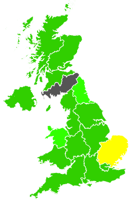 Click on a region for air pollution levels for 06/10/1997
