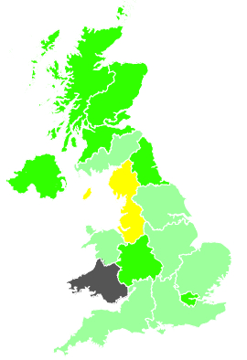 Click on a region for air pollution levels for 06/11/1987