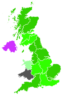Click on a region for air pollution levels for 06/11/1990