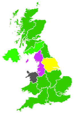 Click on a region for air pollution levels for 06/11/2000