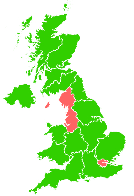 Click on a region for air pollution levels for 06/11/2007