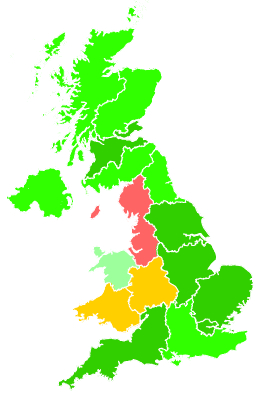 Click on a region for air pollution levels for 06/11/2008