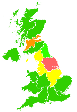Click on a region for air pollution levels for 06/11/2009