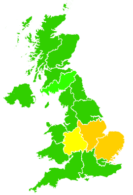 Click on a region for air pollution levels for 06/11/2010