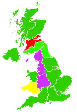 Click on a region for air pollution levels for 06/11/2011