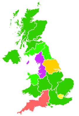 Click on a region for air pollution levels for 06/11/2012
