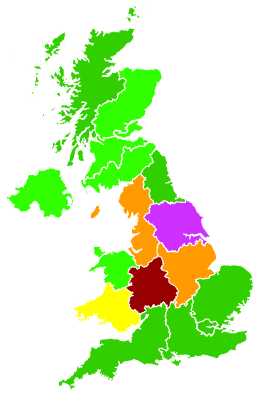 Click on a region for air pollution levels for 06/11/2014