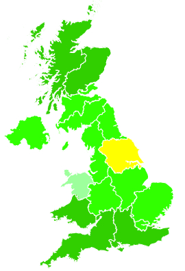 Click on a region for air pollution levels for 06/11/2022