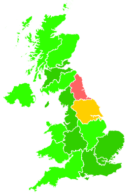 Click on a region for air pollution levels for 06/11/2024