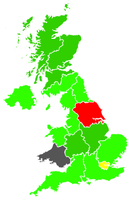 Click on a region for air pollution levels for 06/12/1990
