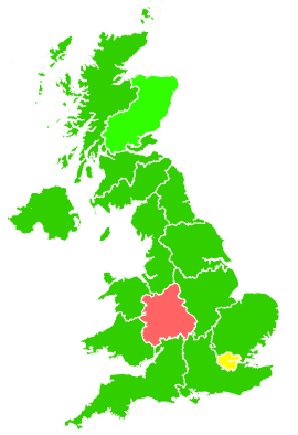 Click on a region for air pollution levels for 06/12/2006