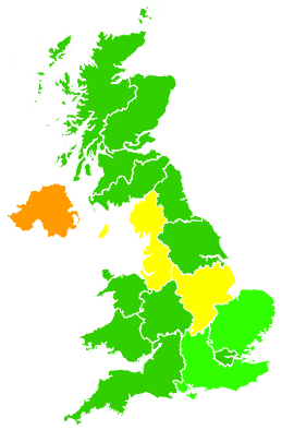 Click on a region for air pollution levels for 06/12/2010