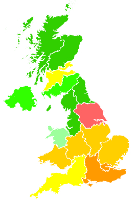 Click on a region for air pollution levels for 06/12/2016