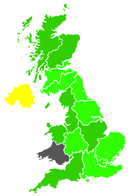 Click on a region for air pollution levels for 07/01/1990