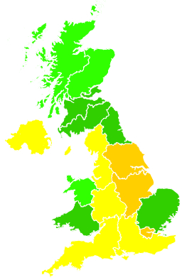 Click on a region for air pollution levels for 07/01/1994