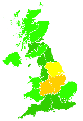 Click on a region for air pollution levels for 07/01/1997