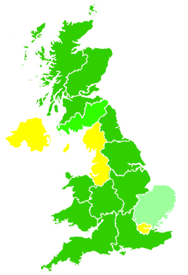 Click on a region for air pollution levels for 07/02/1996