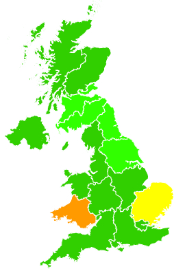 Click on a region for air pollution levels for 07/02/2017