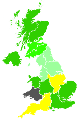Click on a region for air pollution levels for 07/03/1991