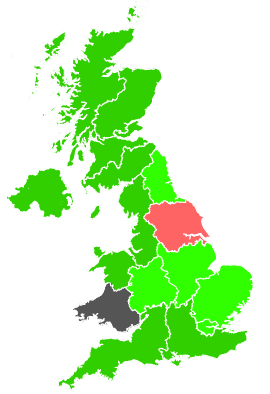 Click on a region for air pollution levels for 07/03/1992