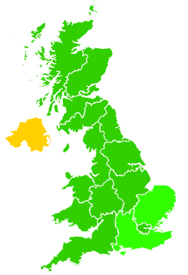 Click on a region for air pollution levels for 07/03/1997