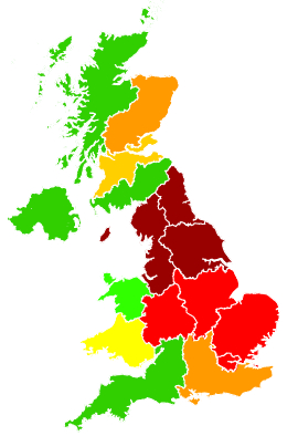 Click on a region for air pollution levels for 07/03/2013