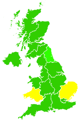 Click on a region for air pollution levels for 07/03/2018