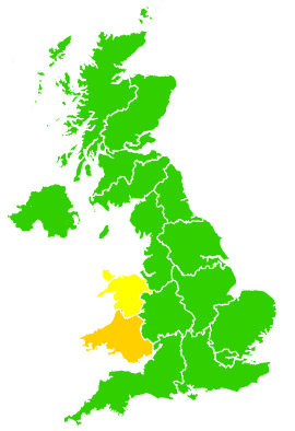 Click on a region for air pollution levels for 07/04/1994