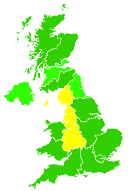 Click on a region for air pollution levels for 07/04/1997