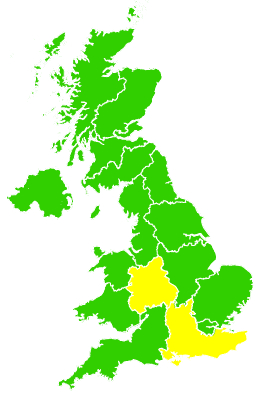 Click on a region for air pollution levels for 07/04/1998