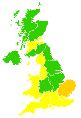 Click on a region for air pollution levels for 07/04/2005
