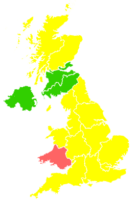 Click on a region for air pollution levels for 07/04/2006